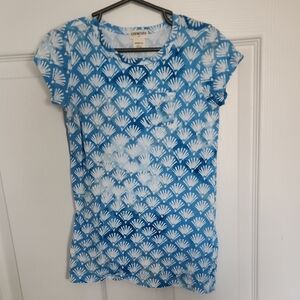 Crewcuts Girls Blue And White Patterned Dress